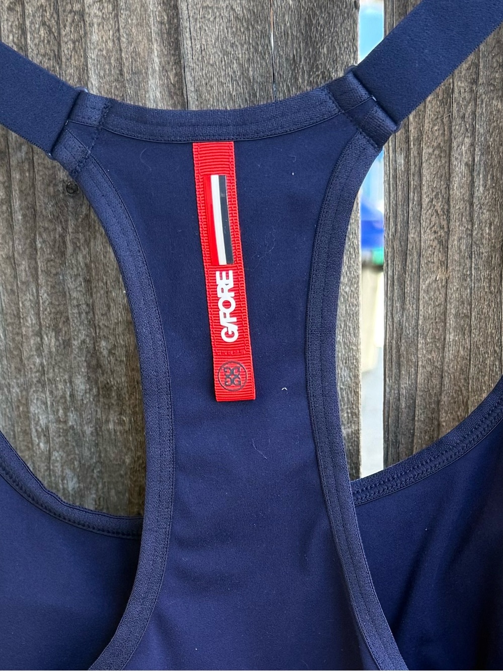 G/FORE Navy Blue Racerback Sports Bra - Picture 3 of 4